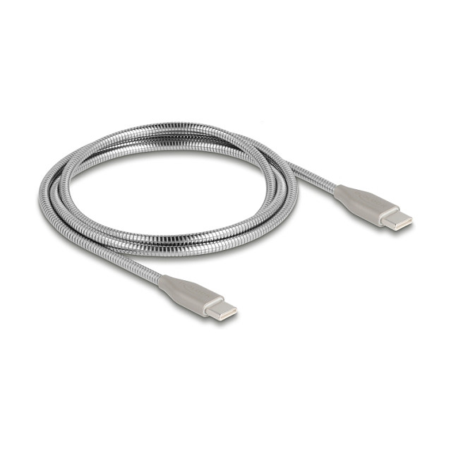 USB-C kabel DELOCK 85291 (USB 2.0, PD 60W, metalni oplet, 1m) srebrni-0