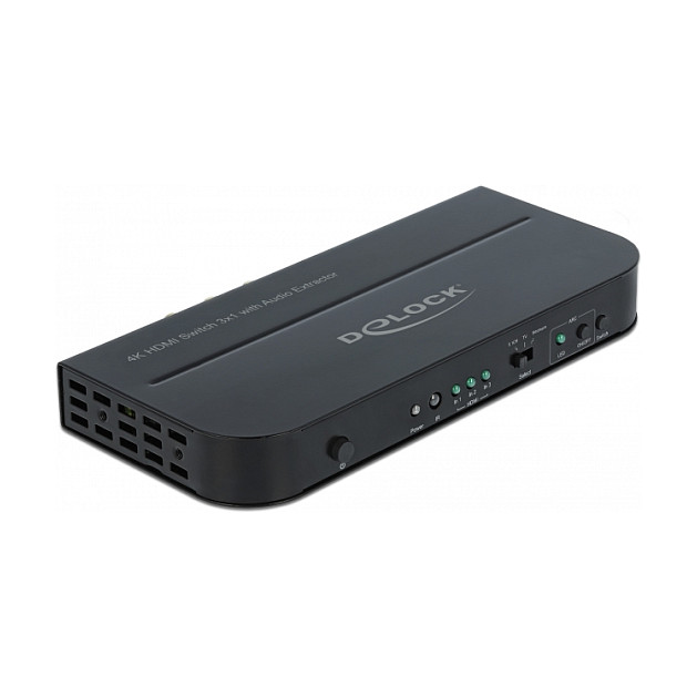 HDMI Switch DELOCK 62661 (3 ulaza > 1 izlaz, 4K 60Hz, Audio Extractor, daljinski)