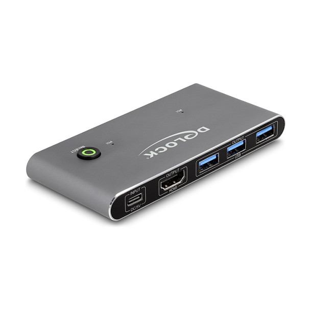 HDMI KVM Switch DELOCK 11485 (2x1, 8K 60Hz, USB 3.2 5 Gbps, Audio)