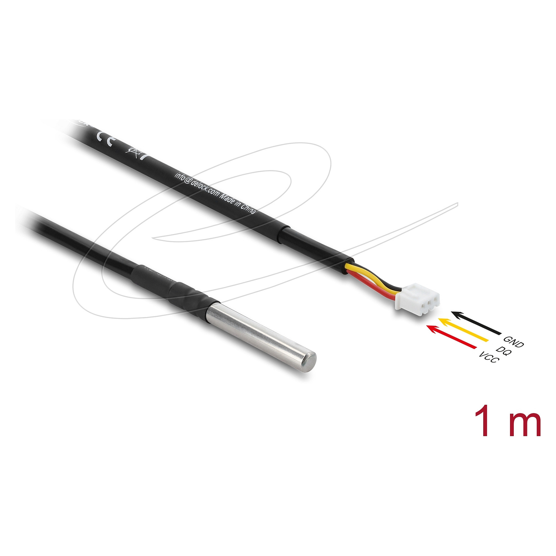 Senzor temperature DELOCK DS18B20 (3-pinski konektor, 1 m)-1