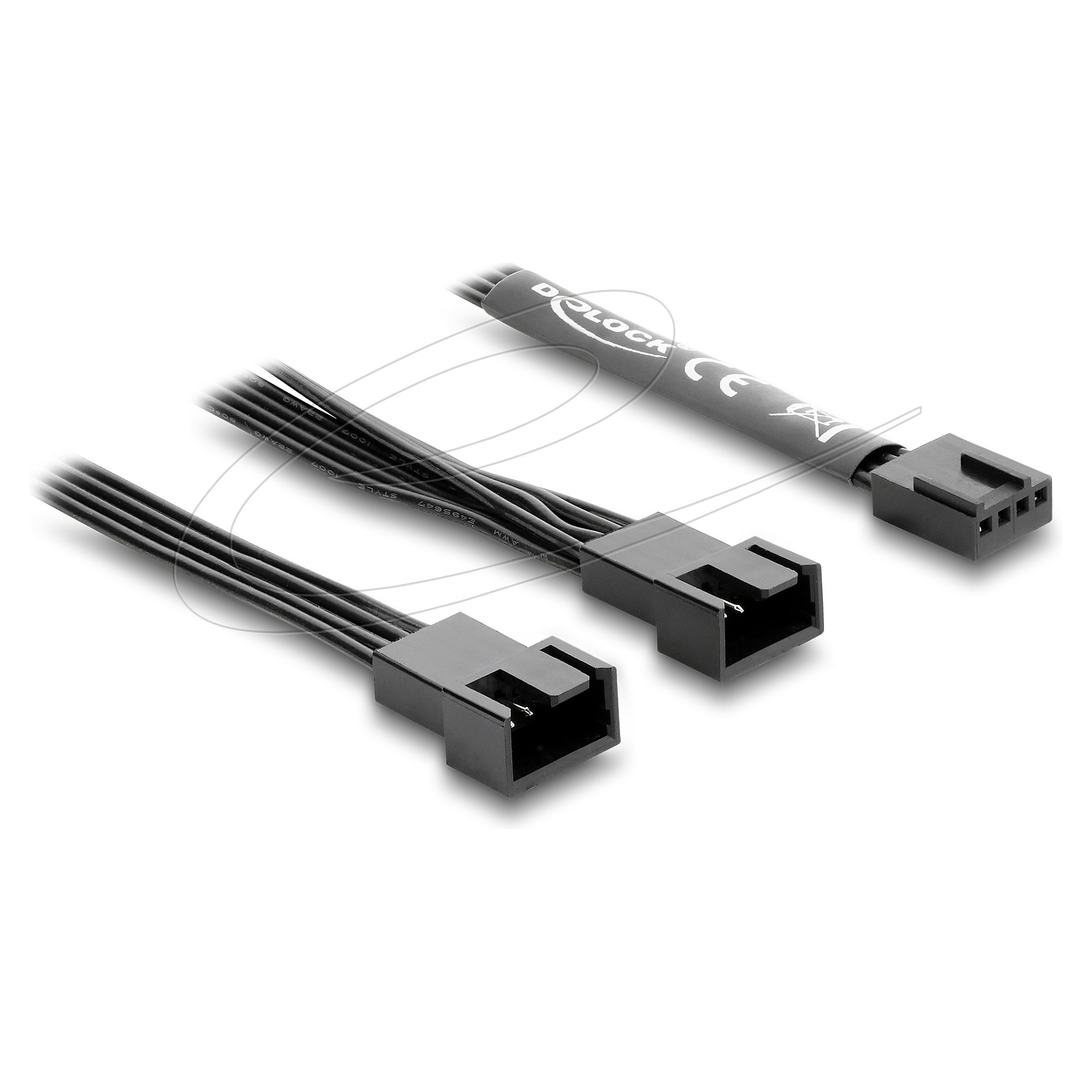 Y-kabel za ventilator DELOCK 84543 (1x 4-pin PWM ženski > 2x 4-pin PWM muški, 50 cm)-0