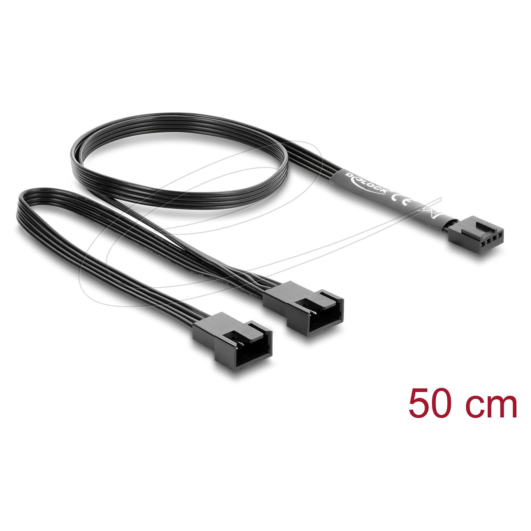 Y-kabel za ventilator DELOCK 84543 (1x 4-pin PWM ženski > 2x 4-pin PWM muški, 50 cm)-1