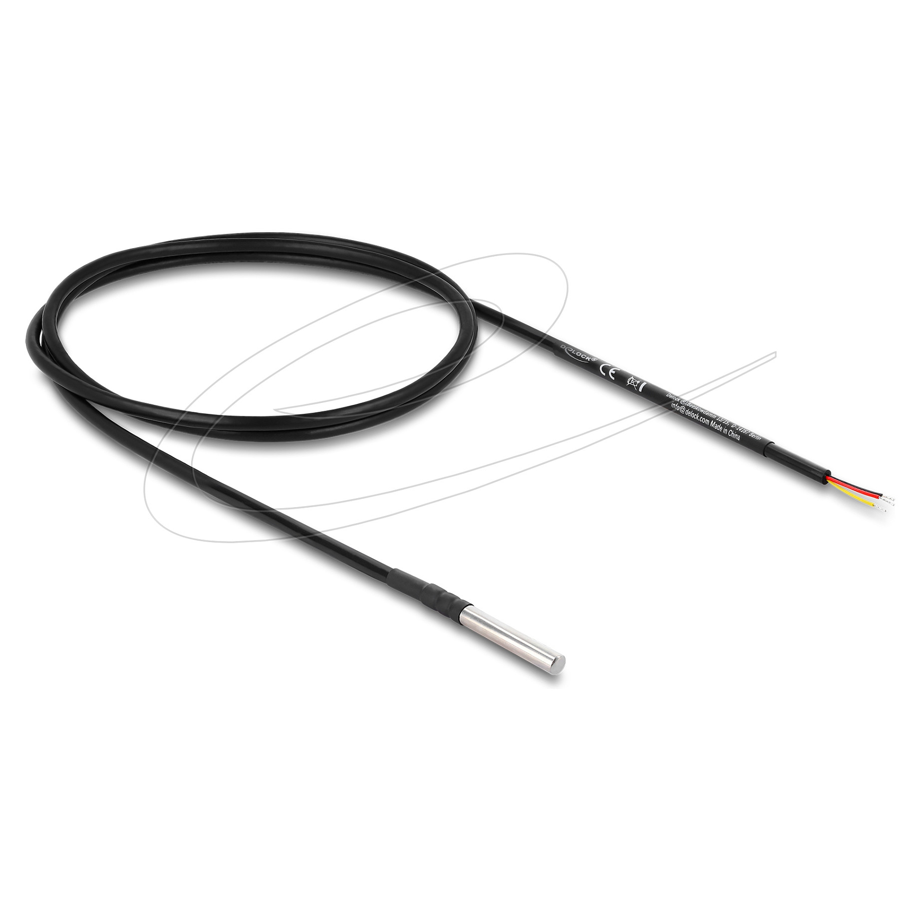 Senzor temperature DELOCK DS18B20 (1 m kabel, 3-žični, vodootporna sonda IP68)-0