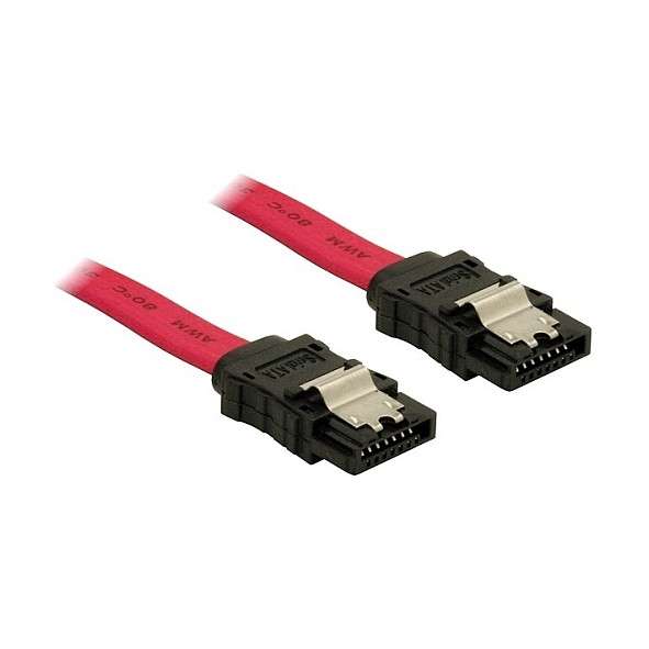 SATA kabel DELOCK 6 Gb/s 70 cm (ravni/ravni konektori, metalne kopče)