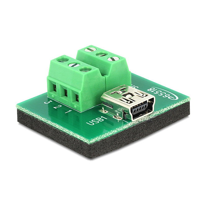 Adapter DELOCK Mini USB-B ženski na 6-pin Terminal Block (Push-in)
