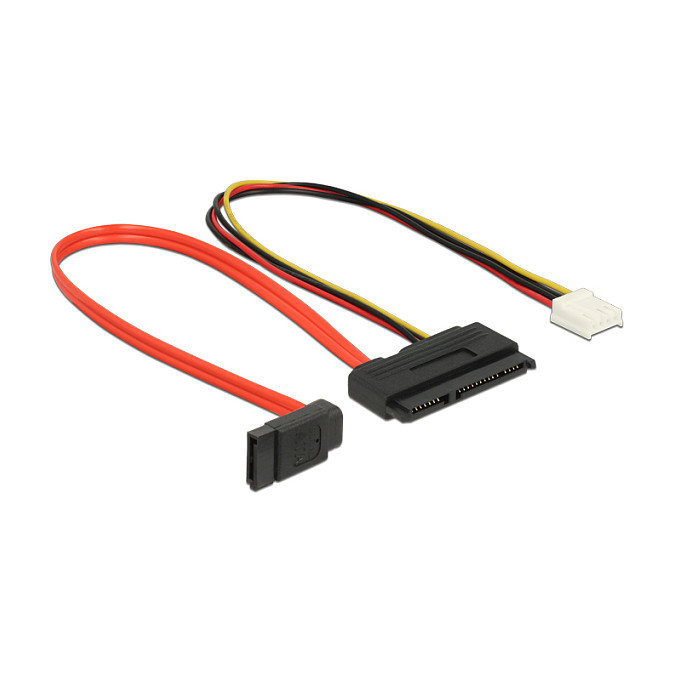 Kabel DELOCK 84852 SATA 6 Gb/s (7-pin Data + 4-pin Floppy Power na 22-pin SATA) 30 cm-1