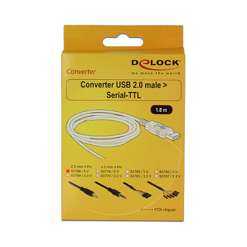 USB konverter DELOCK 83788 (USB 2.0 na TTL 2.5mm 3-pinski, 1.8m, 5V)-2