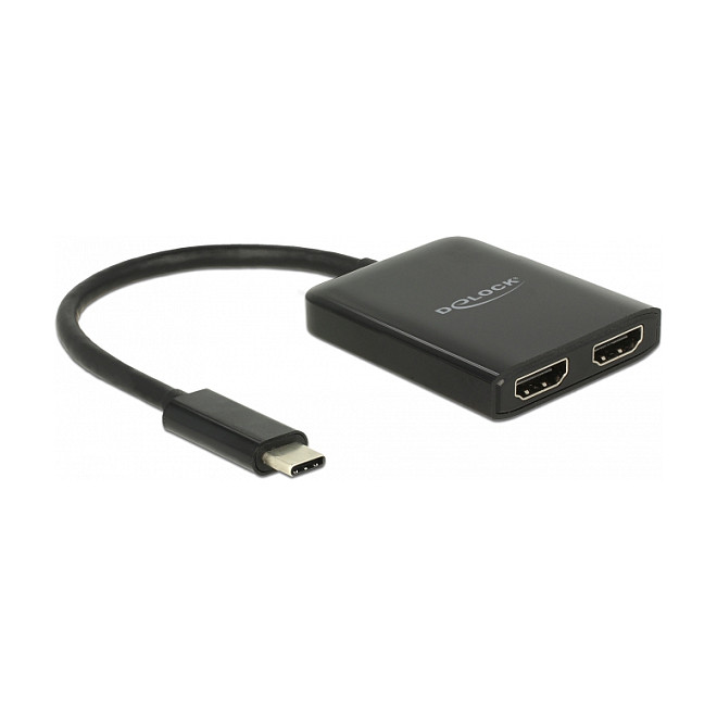Adapter DELOCK USB-C na 2x HDMI + DisplayPort MST Splitter (8K 30 Hz, Triple Display)