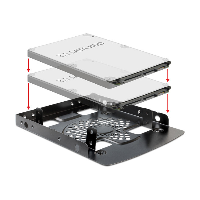 Okvir za ugradnju DELOCK 18198 (za 2x 2.5" HDD/SSD u 3.5" ležište, metalni)