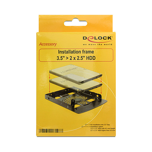 Okvir za ugradnju DELOCK 18198 (za 2x 2.5" HDD/SSD u 3.5" ležište, metalni)-1