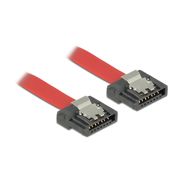 SATA kabel DELOCK FLEXI 10 cm (6 Gb/s, crveni, 90° kutni konektor)