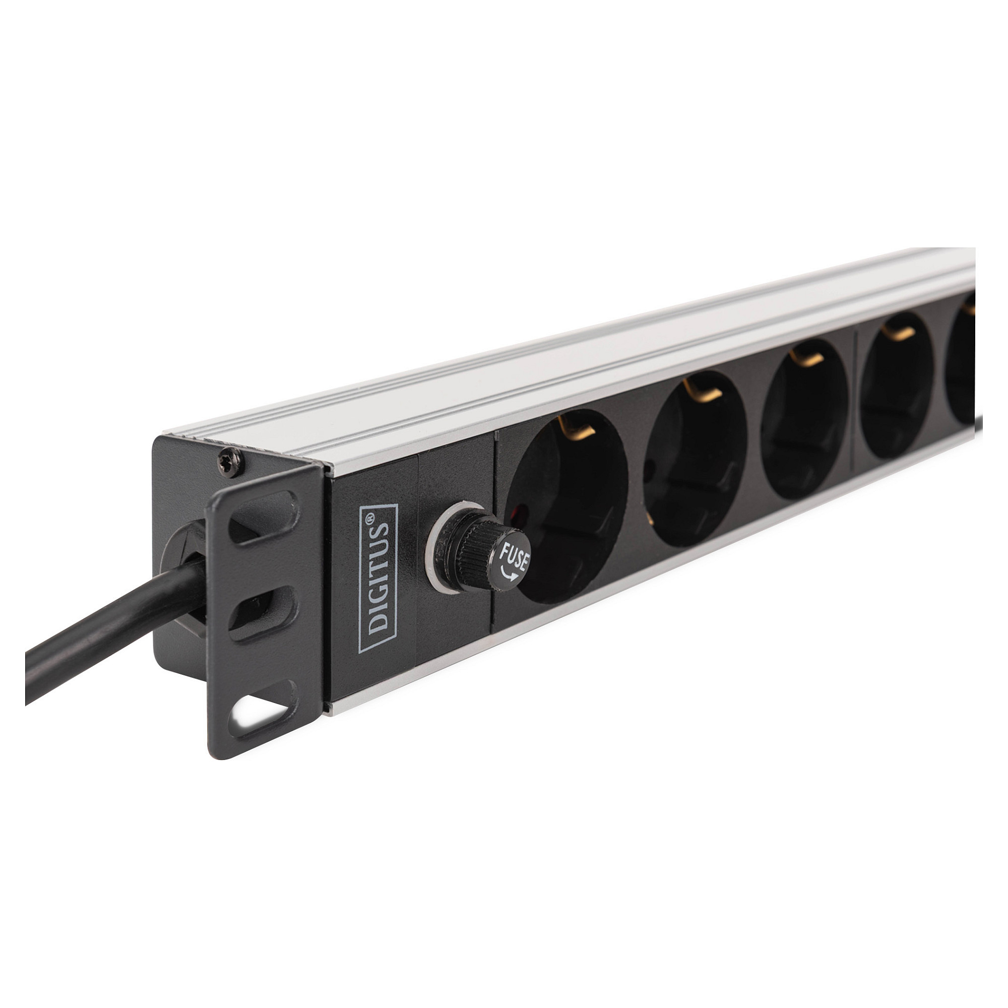 Strujna letva DIGITUS DN-95412 (19", 1U, 9x Schuko, 2m kabel, aluminijska)-2