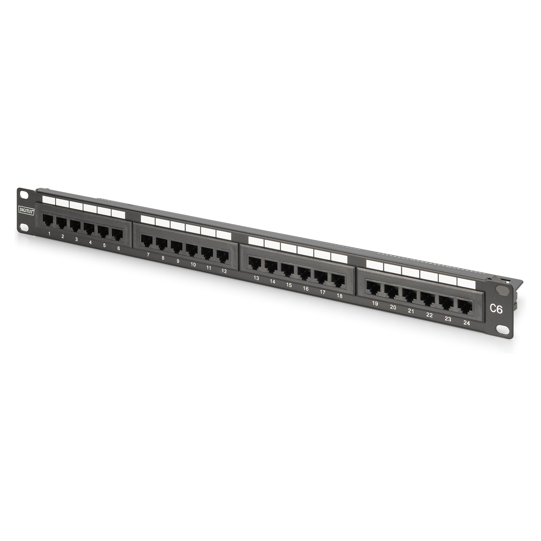 Patch panel DIGITUS 24-portni Cat6 UTP 1U (DN-91624U, LSA, sivi)-0
