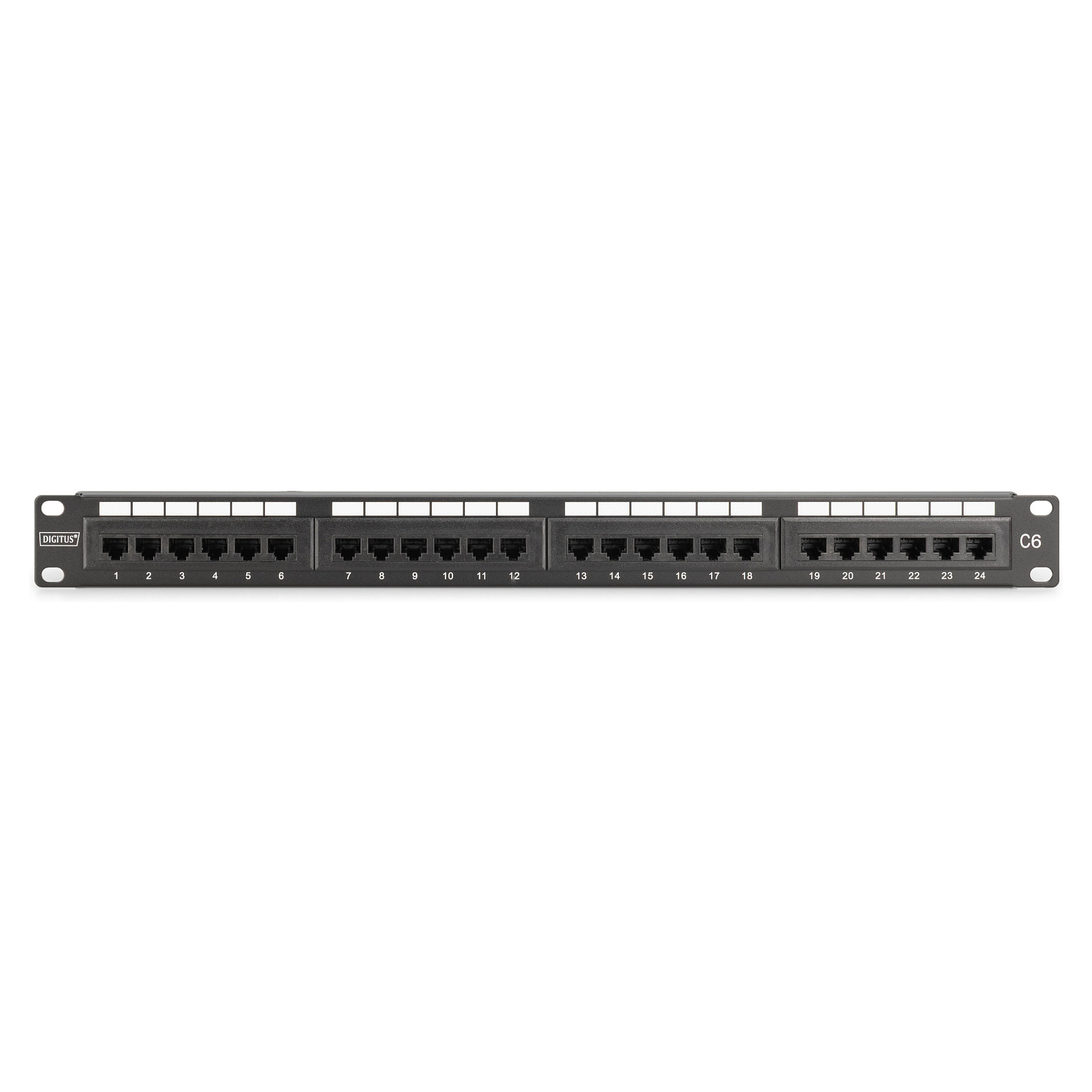 Patch panel DIGITUS 24-portni Cat6 UTP 1U (DN-91624U, LSA, sivi)-2