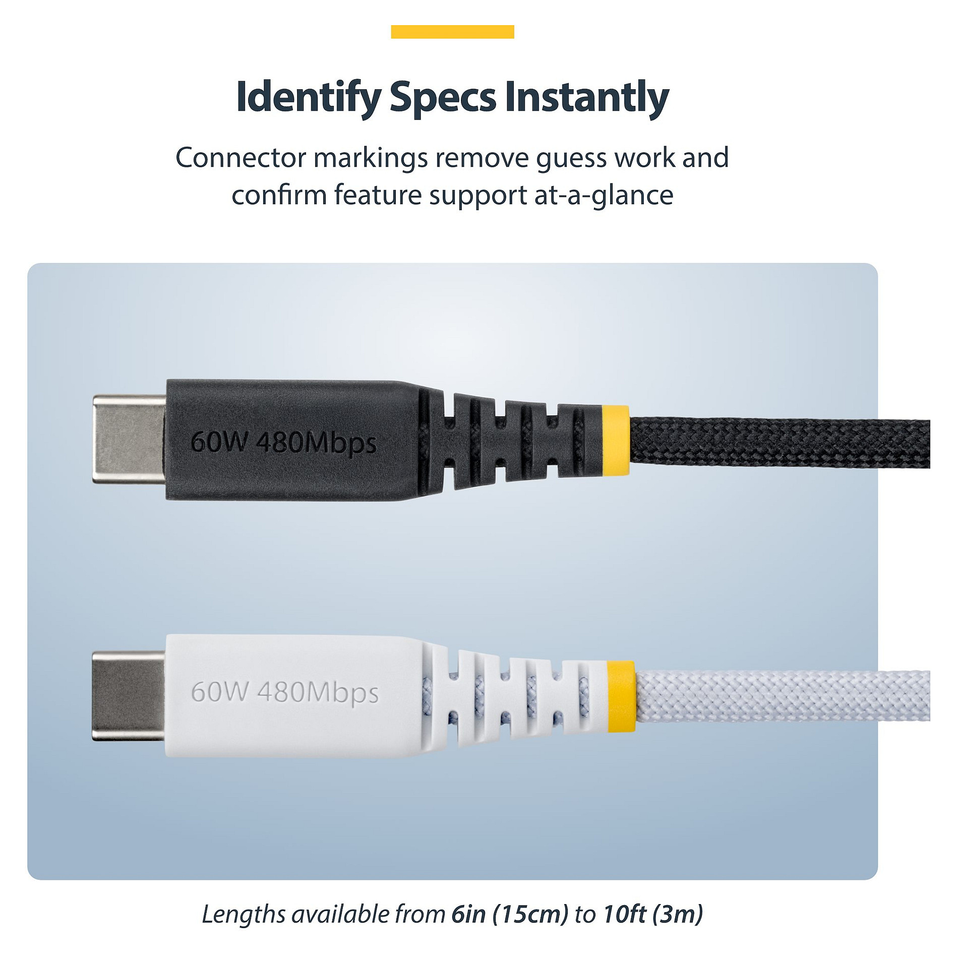 USB-C kabel STARTECH.COM R2-15CM-USB-C-CABLE (15cm, 60W PD, 3A, USB 2.0, pleteni)-7
