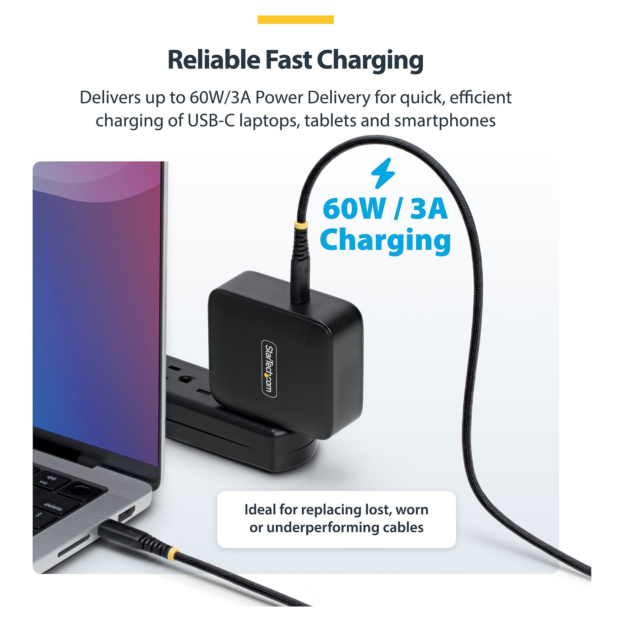 USB-C kabel STARTECH.COM R2CC-30C-USB-CABLE (30cm, 60W PD, USB 2.0, Pleteni)-5