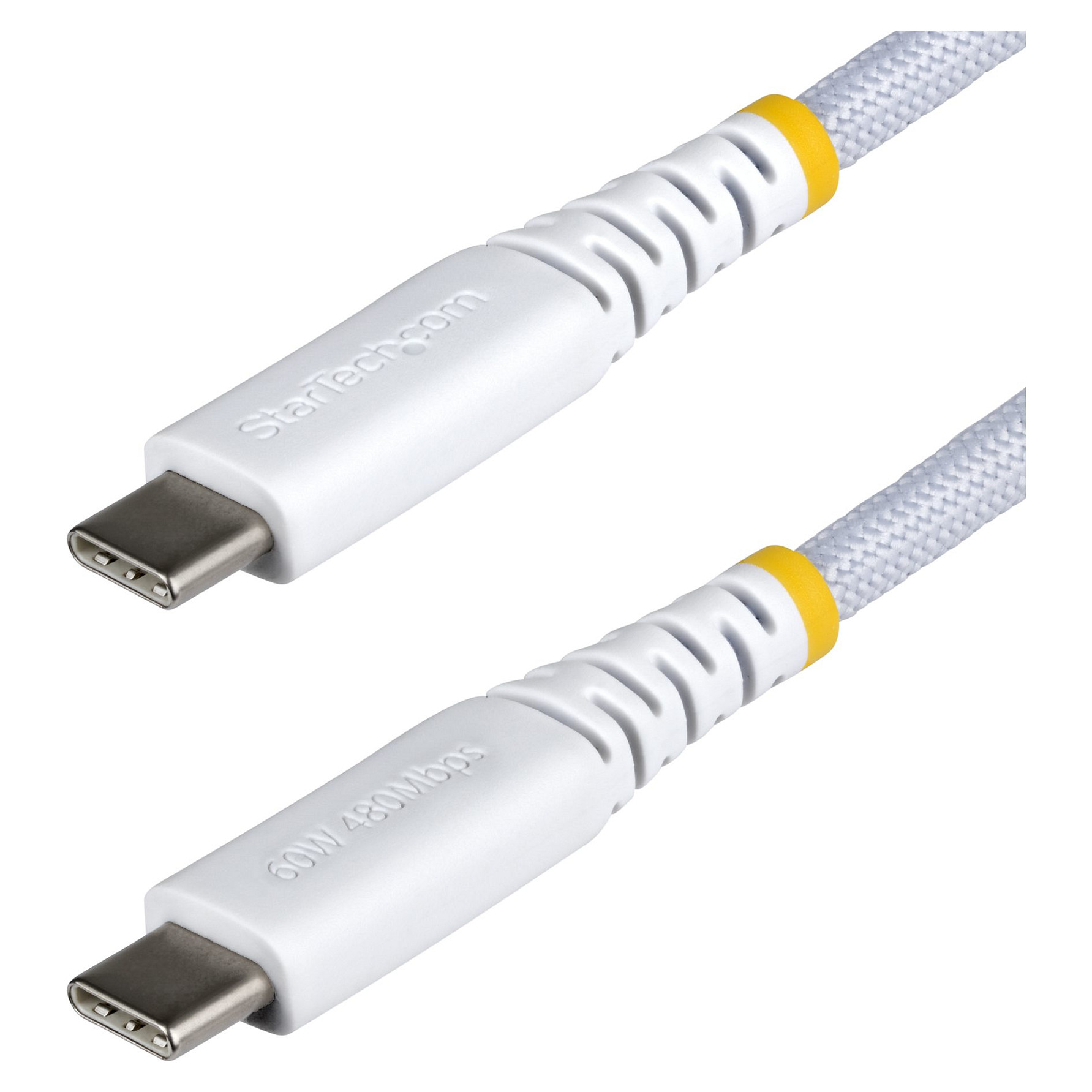USB-C kabel STARTECH.COM R2CC-30C-USB-CABLE (30cm, 60W 3A PD, pleteni, bijeli)-0