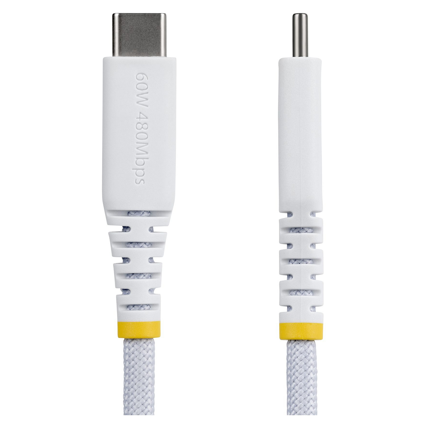 USB-C kabel STARTECH.COM R2CC-30C-USB-CABLE (30cm, 60W 3A PD, pleteni, bijeli)-1