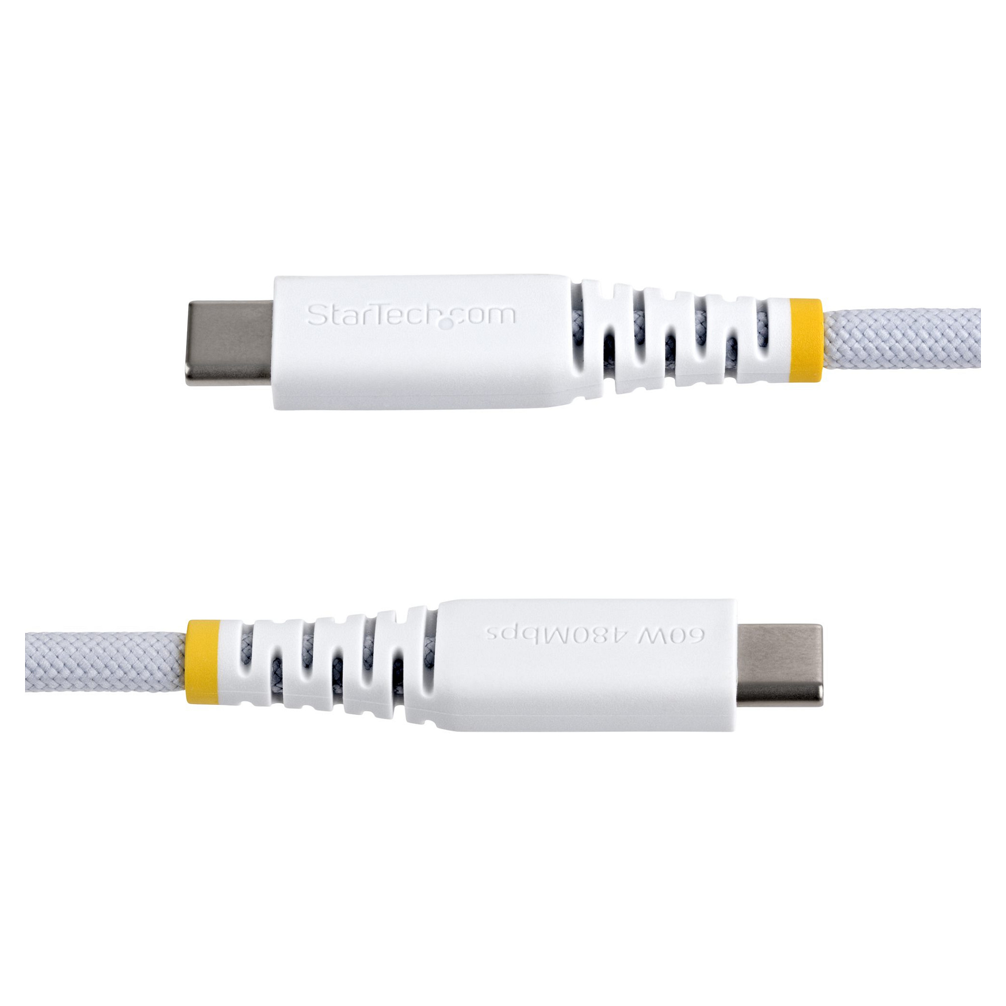 USB-C kabel STARTECH.COM R2CC-30C-USB-CABLE (30cm, 60W 3A PD, pleteni, bijeli)-2