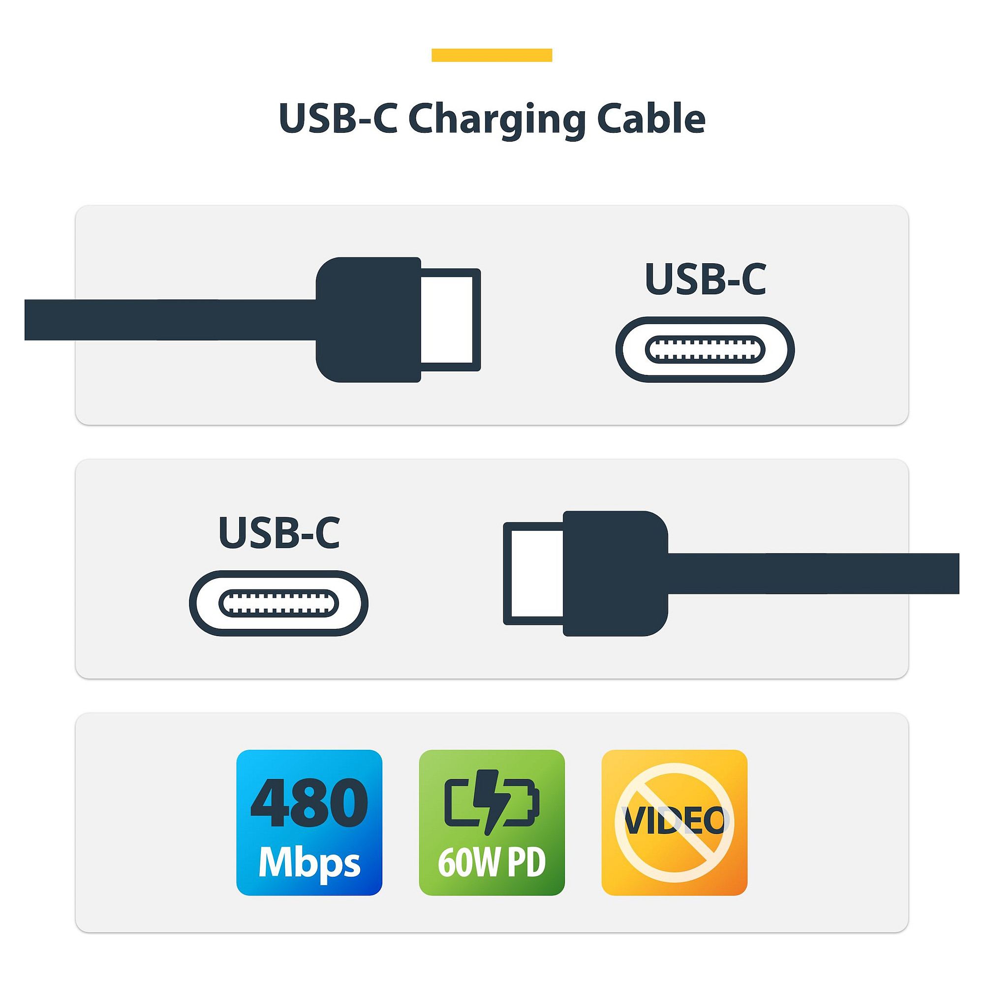 USB-C kabel STARTECH.COM R2CC-30C-USB-CABLE (30cm, 60W 3A PD, pleteni, bijeli)-4