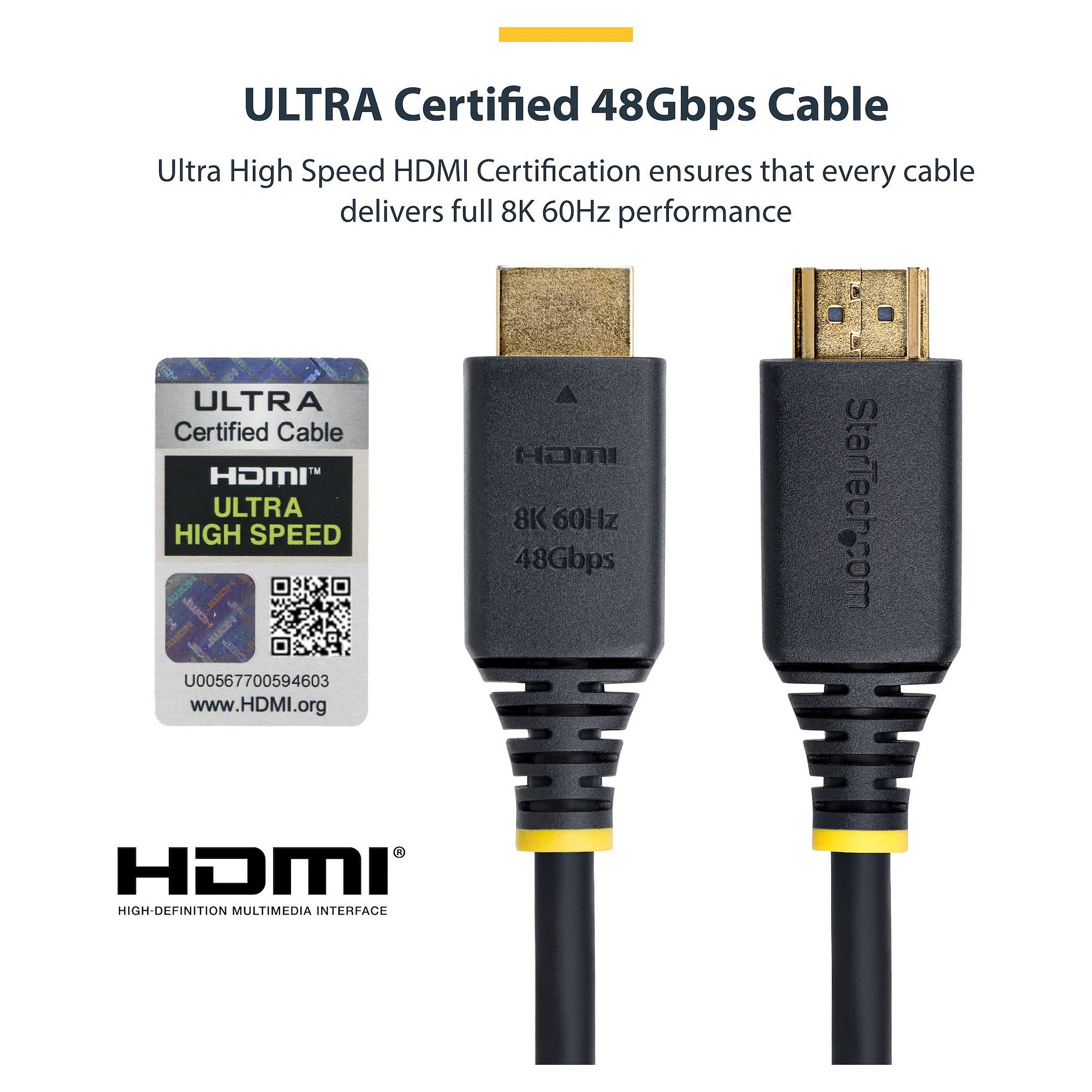 HDMI kabel STARTECH.COM HDMM21V1M (1m, Ultra High Speed, 8K 60Hz, 4K 120Hz, 48Gbps, HDR10+, eARC)-12