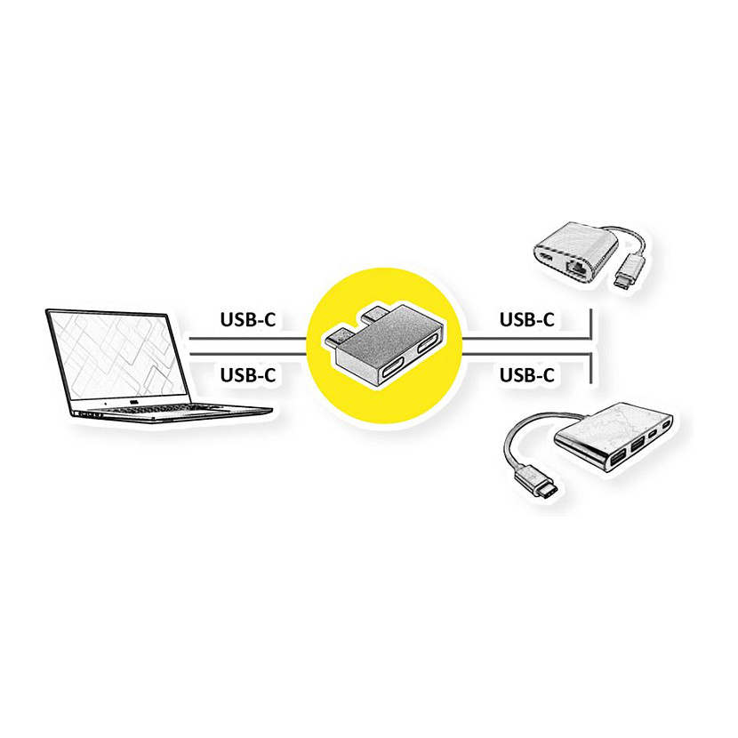 USB-C adapter ROLINE Spojnica (USB-C na USB-C, Ž/Ž), USB 3.2 Gen 2, 10 Gbit/s, Srebrni-1