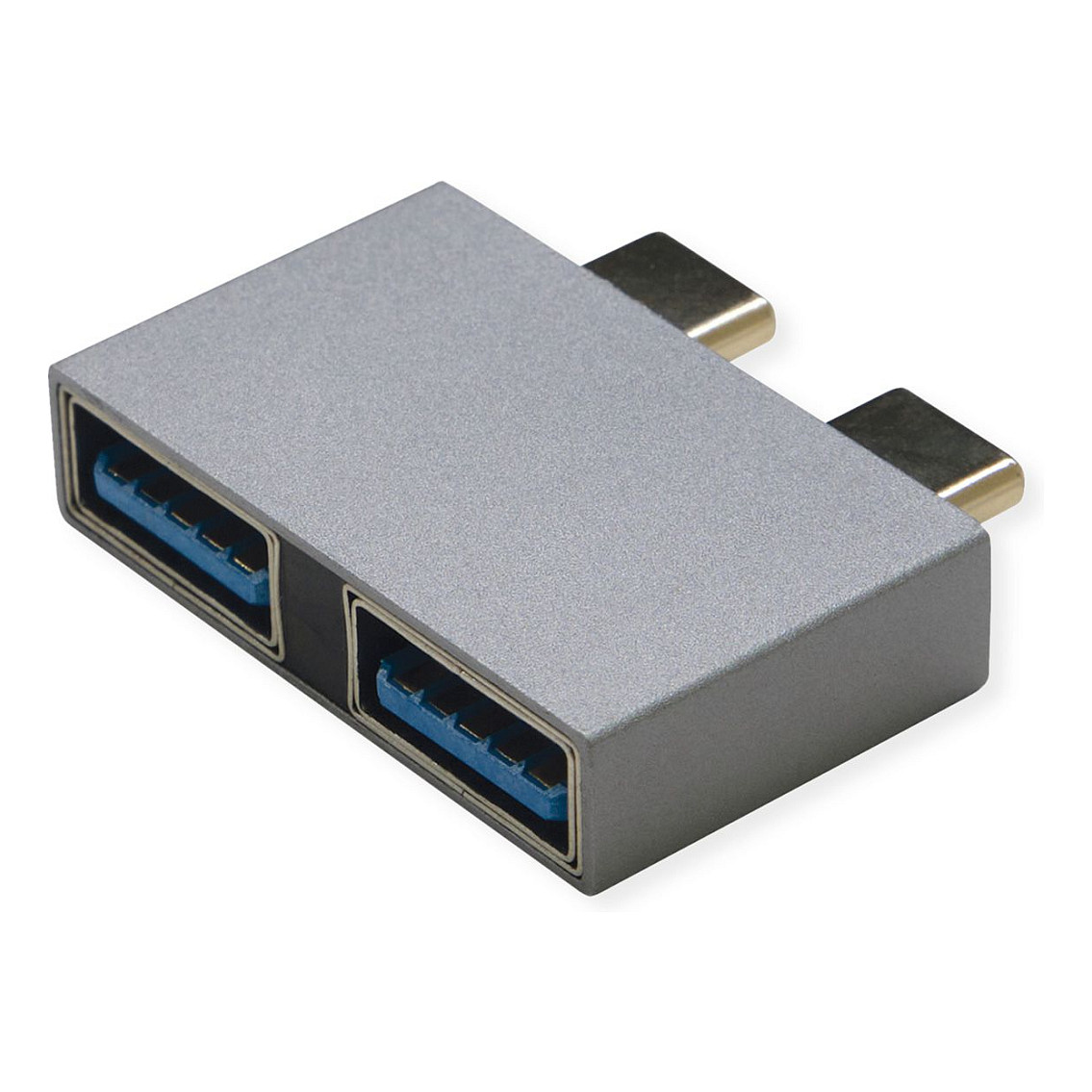 USB-C Hub ROLINE 2x USB-C na 2x USB-A (USB 3.2 Gen 2, 10 Gbps, aluminijsko kućište)