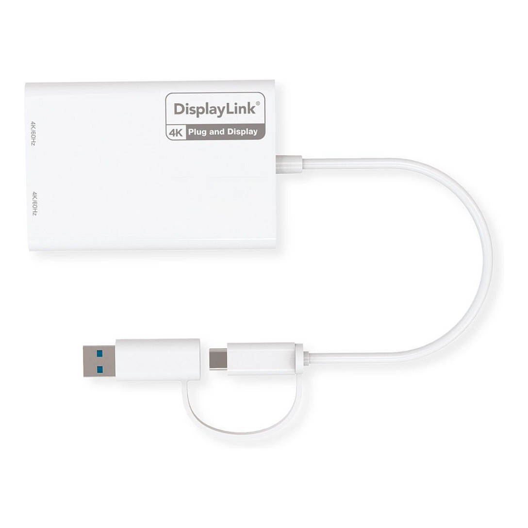 USB-C / USB-A grafički adapter ROLINE Multi-DisplayLink na 2x HDMI (4K@60Hz, DisplayLink)-2