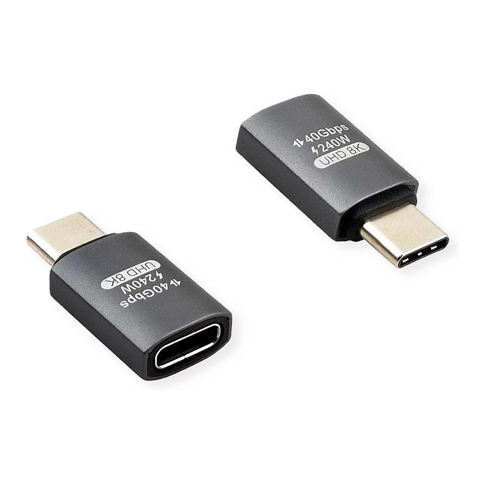 USB-C adapter ROLINE USB4 Gen 3x2 (40 Gbit/s, 240W, 8K) srebrni-1