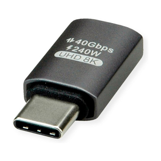 USB-C adapter ROLINE USB4 Gen 3x2 (40 Gbit/s, 240W, 8K) srebrni-2