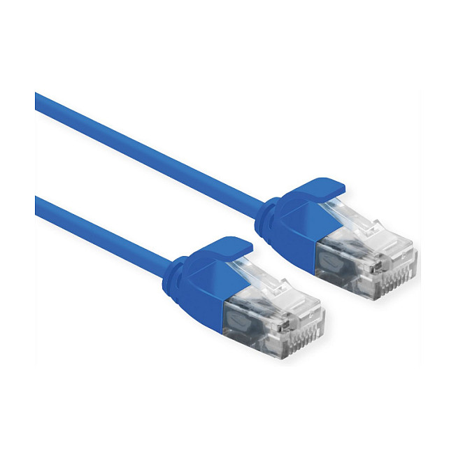 Mrežni kabel ROLINE UTP DataCenter Patch Cat.6A (0.3m, LSOH, slim, plavi)-0