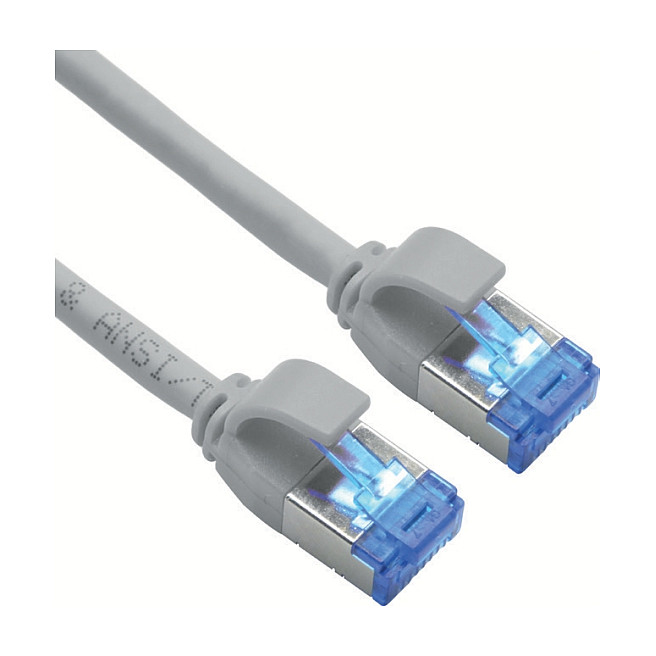 Mrežni kabel ROLINE Cat.6A S/FTP (0.3m, LSOH, PoE, sivi)
