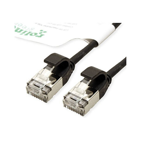 Mrežni kabel ROLINE GREEN U/FTP Cat.6A Slim (0.3m, LSOH, crni)-1