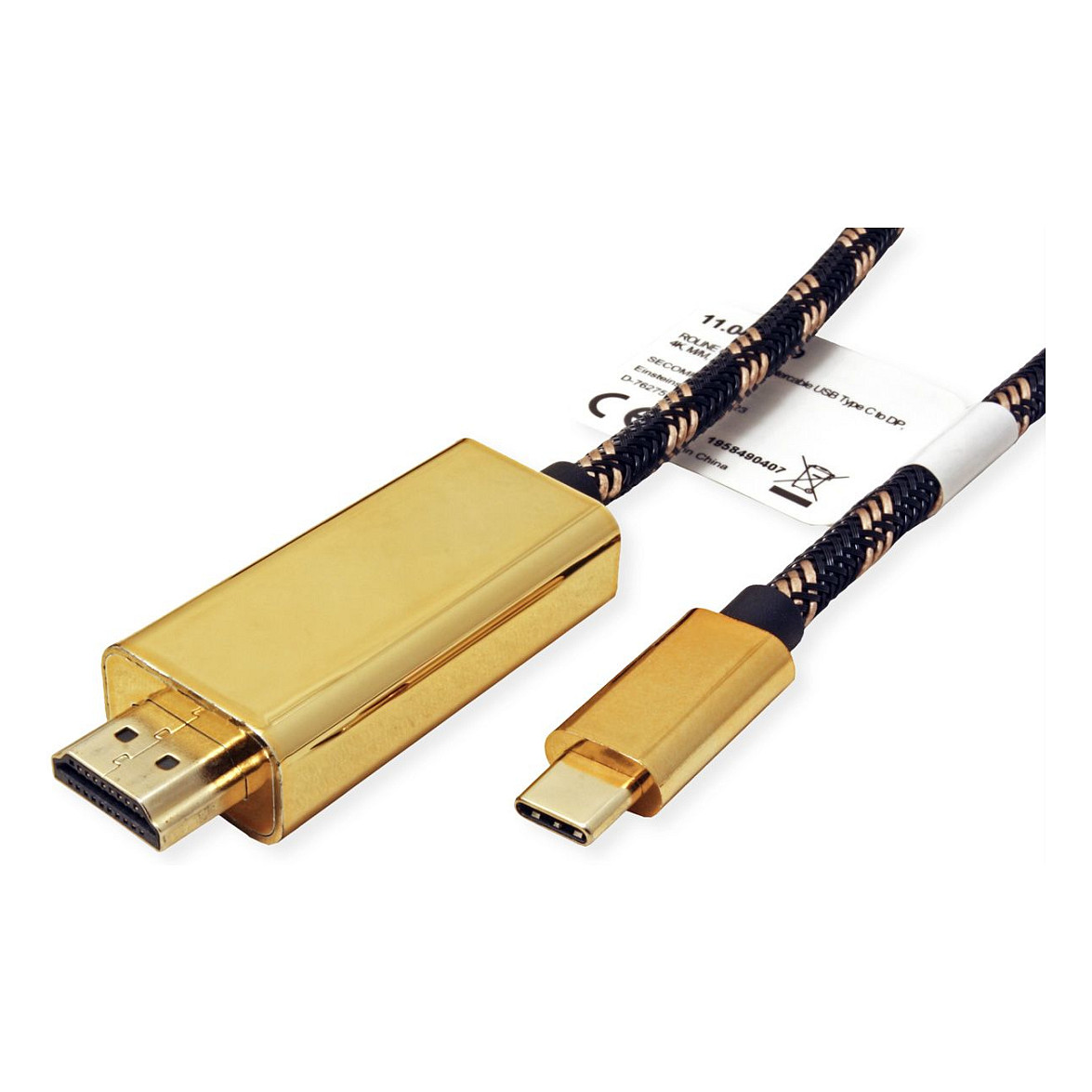 USB-C na HDMI kabel ROLINE GOLD (1m, 4K@60Hz)-1
