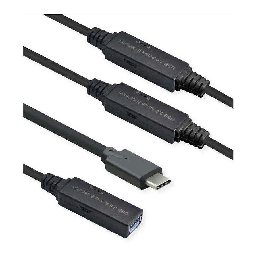 USB aktivni produžni kabel ROLINE 3.2 Gen 1 (20m, Tip A na Tip C, 5 Gbit/s)-3