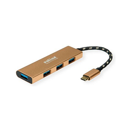 USB Hub ROLINE GOLD 4-portni (USB 3.2 Gen 1, USB-C priključak, 5 Gbit/s)