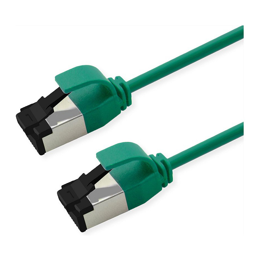 Mrežni kabel ROLINE S/FTP Cat.8.1 Slim (1m, zeleni, PoE)-0