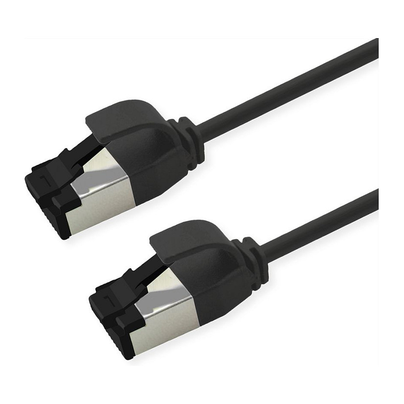 Mrežni kabel ROLINE S/FTP Cat.8.1 Slim (0.5m, PoE, LSOH, crni)-0