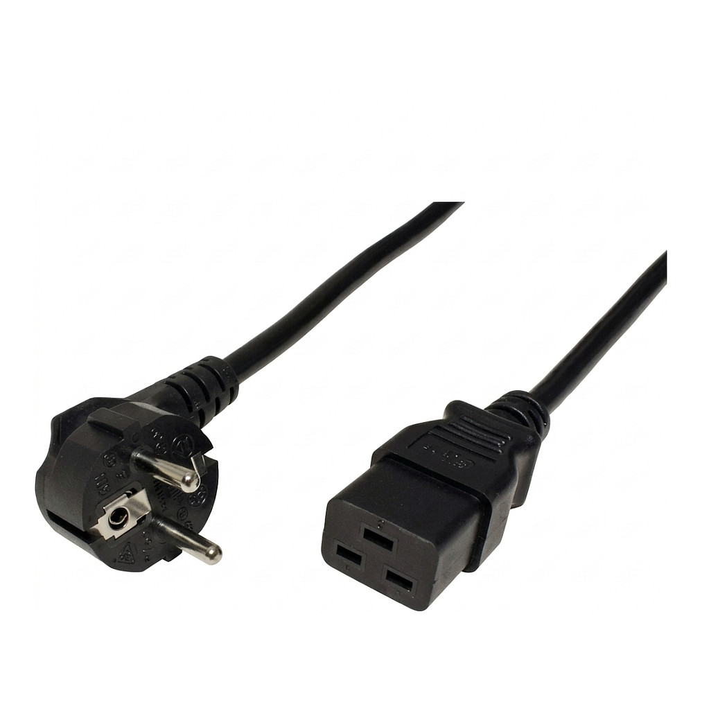 Strujni kabel ROLINE Schuko na IEC 320 C19 (16A, 0.8m)-0