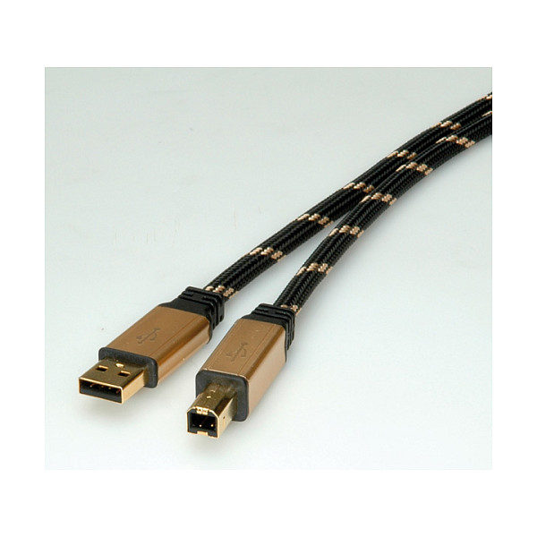 USB kabel ROLINE GOLD 2.0 A-B M/M (4.5m, pozlaćeni konektori, dvostruki oklop)-1
