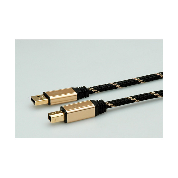 USB kabel ROLINE GOLD 2.0 A-B M/M (4.5m, pozlaćeni konektori, dvostruki oklop)-2
