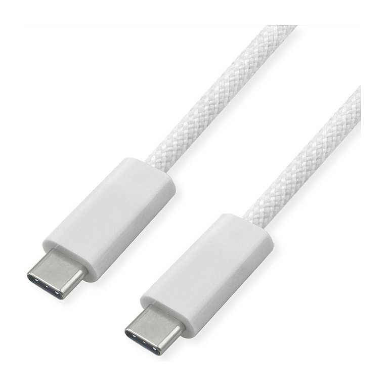 USB-C kabel ROLINE USB4 Gen3x2 (C na C, 40 Gbit/s, 240W, 8K, 1m) bijeli-0