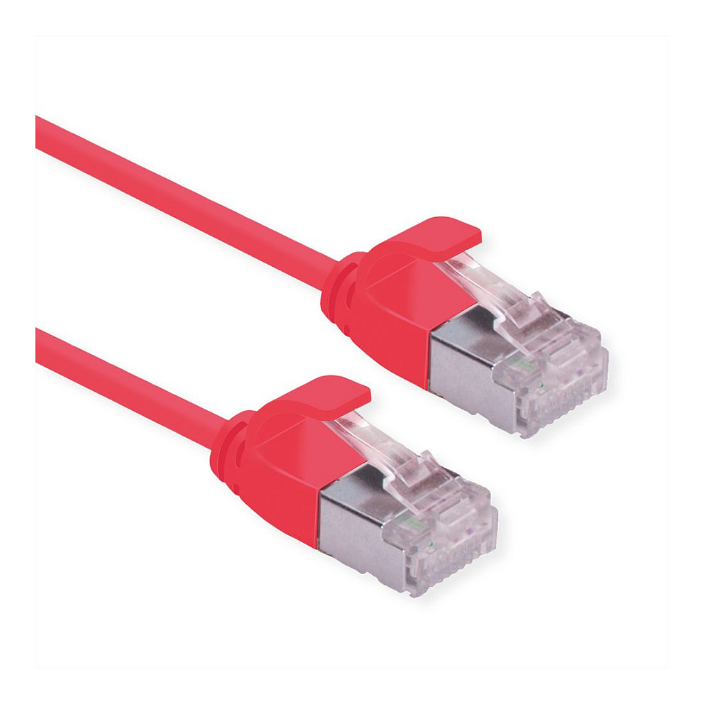 Mrežni kabel ROLINE GREEN U/FTP Cat.6A (3m, LSOH, Slim, Crveni)