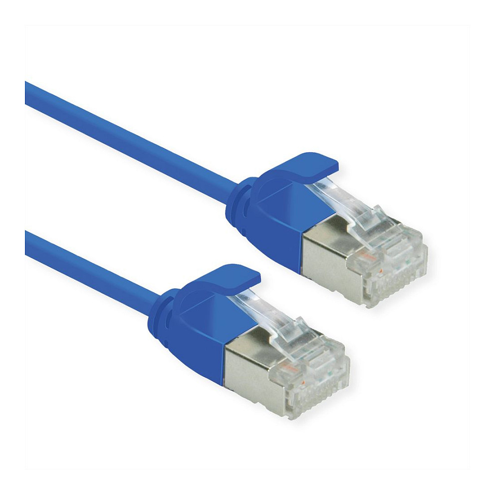 Mrežni kabel ROLINE GREEN U/FTP Cat.6A (1m, LSOH, tanak dizajn, plavi)-0