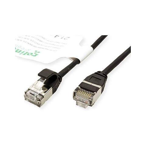 Mrežni kabel ROLINE GREEN U/FTP Cat.6A (LSOH, slim, 3m) crni