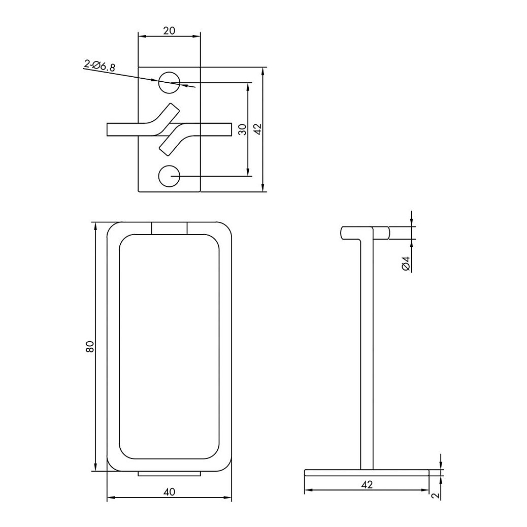 Uvodnica za kabele ROLINE 40x80mm (Metalna, Prednji ulaz)-1