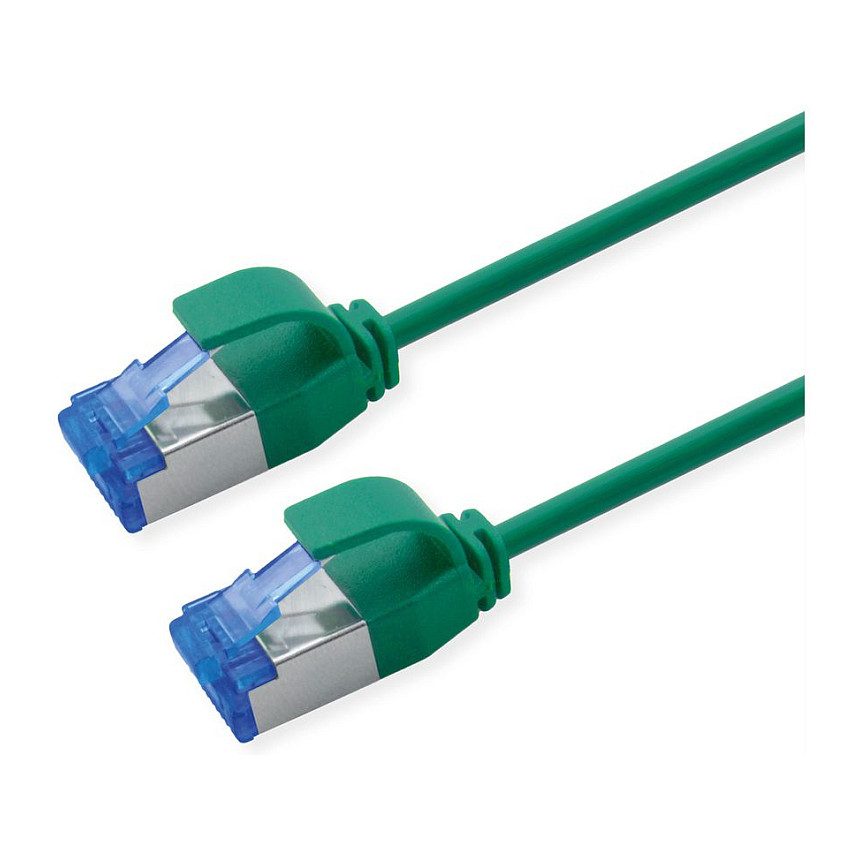 Mrežni Patch Kabel ROLINE Cat.6A S/FTP (PiMF) 0.3m (LSOH, PoE, Zeleni)