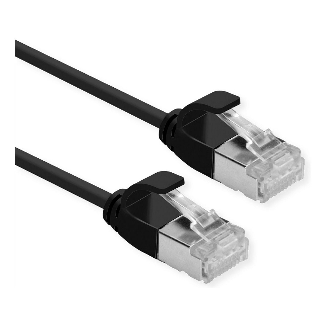 Mrežni patch kabel ROLINE U/FTP DataCenter Cat.6A Slim (0.3m, LSOH, crni)