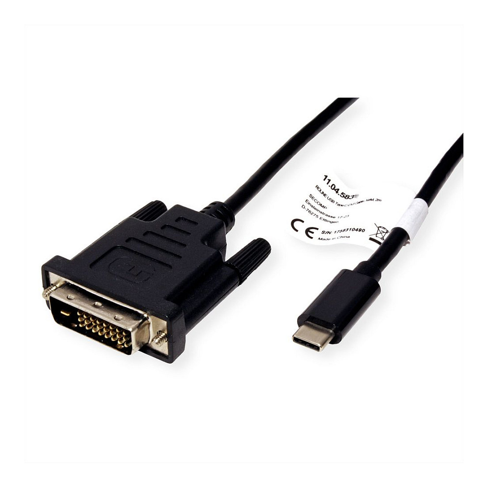 Adapter kabel ROLINE USB-C na DVI (M/M), 2m (3840x2160 @ 60Hz)-3