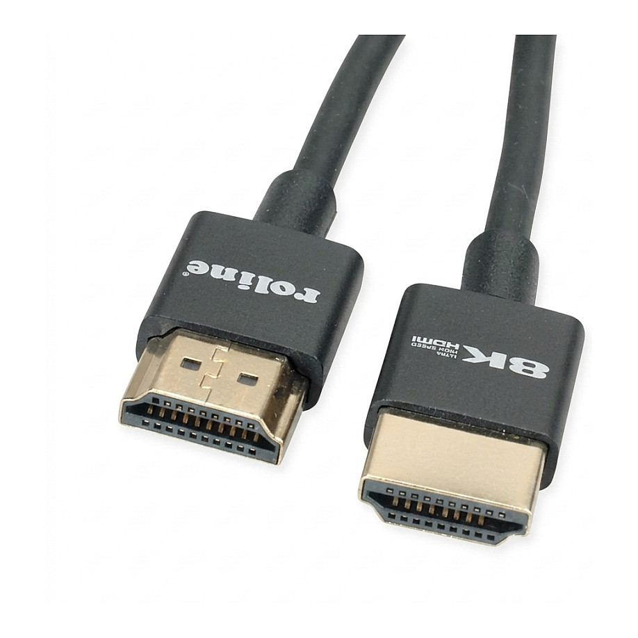 HDMI kabel ROLINE Ultra High Speed 8K Slim (1m, 48 Gbit/s, s Ethernetom)-0